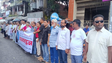 গাজীপুরে সাংবাদিক হত্যার প্রতিবাদে ঝিনাইদহে মানববন্ধন