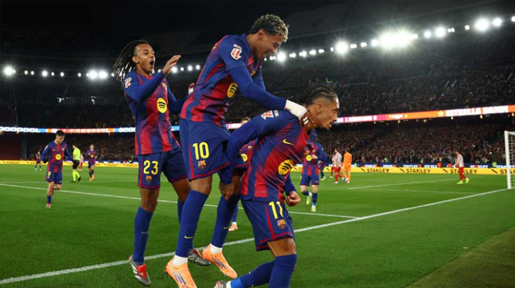 রাফিনিয়ার দুর্দান্ত গোল বার্সেলোনার জয়