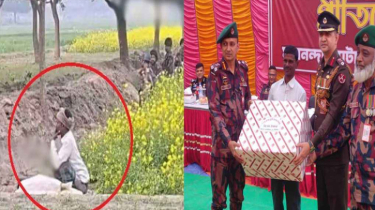 কাস্তে হাতে দাঁড়ানো ভাইরাল কৃষককে বিজিবির সংবর্ধনা