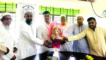কাথোরা ইসলামিয়া দাখিল মাদ্রাসার সভাপতিকে স্থানীয় বিএনপির শুভেচ্ছা