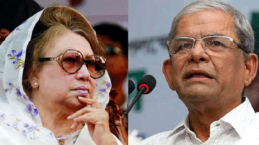 বিমানবন্দরে খালেদা জিয়াকে স্বাগত জানান মির্জা ফখরুল