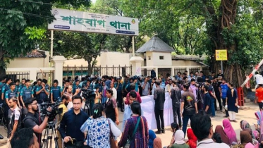 সাম্য হত্যার বিচার দাবিতে শাহবাগ থানা ঘেরাও