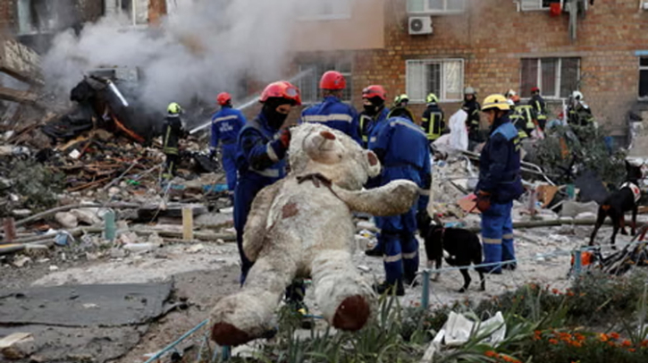 Children among six killed in Kyiv after Russian missile and drone attack