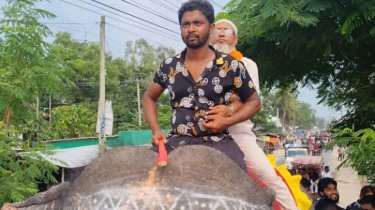 হাতির পিঠে রাজকীয় বিদায় পেলেন প্রধান শিক্ষক খেলাল-ই রব্বানী