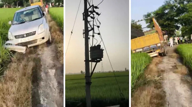 রাতের আঁধারে ট্রান্সফরমার চুরি করতে গিয়ে কাদায় আটকাল গাড়ি, উদ্ধার করতে গিয়ে ট্রাকও কাদায়