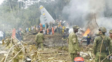 উড্ডয়নের পর কলম্বিয়ায় সামরিক বিমান বিধ্বস্ত, প্রাণহানি ৩৪